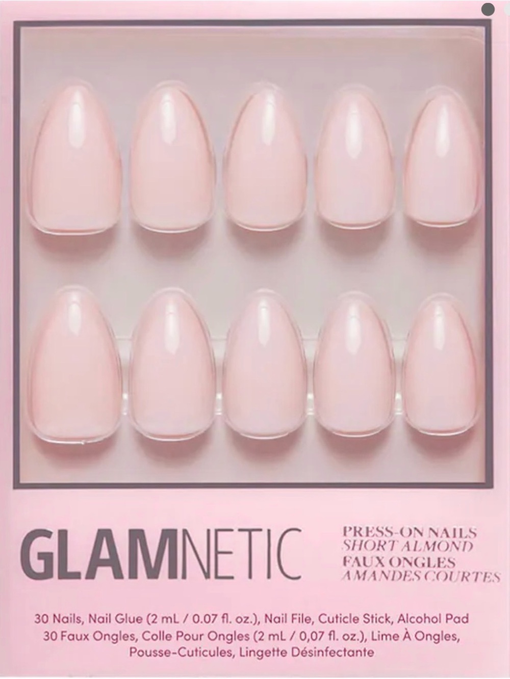 Glamnetic Short Almond Press-On Nails in Soft Pink